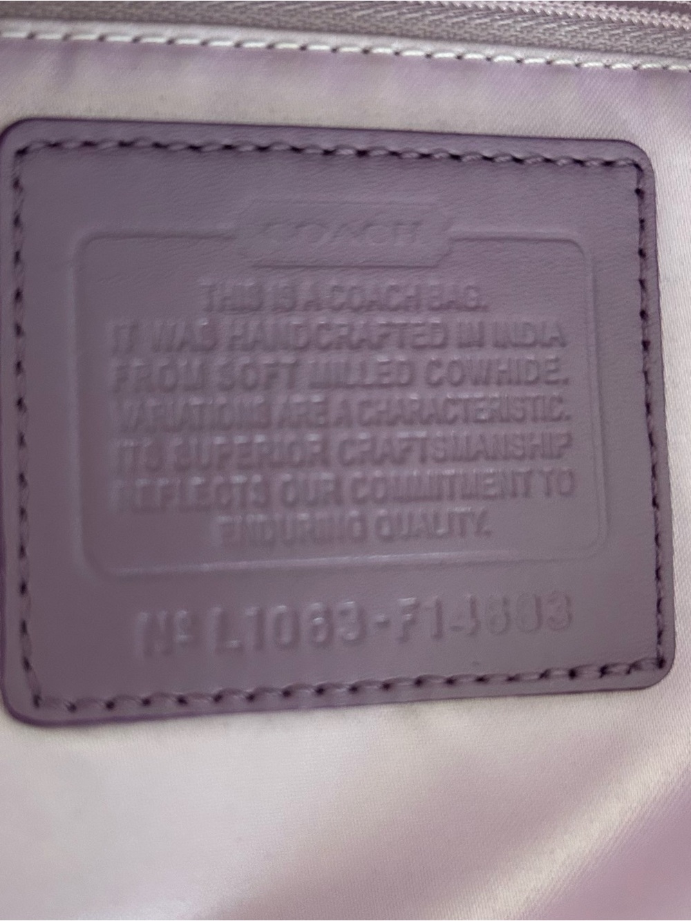 Coach Penelope Leather Tote Shoulder Bag Crossbody Lavender F14683 - Picture 7 of 15